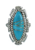 Southwest Authentic Sterling Silver Turquoise Ring Size 6-1/2 QX85108